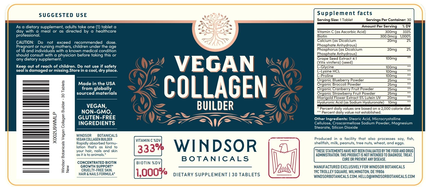 Vegan Collagen for Women and Men – Plant-Based Booster (Gluten-Free)