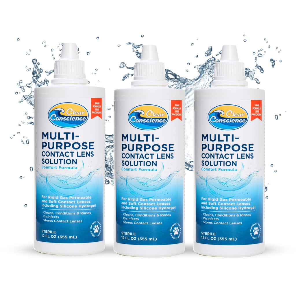 Cruelty-Free Contact Lens Solution 12oz – Clear Conscience (3 Pack)