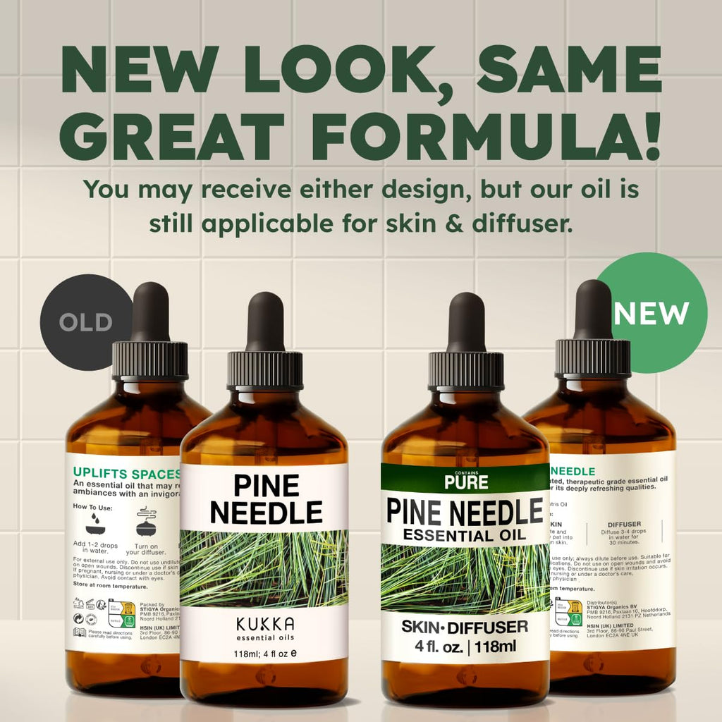 Kukka Pine Essential Oil for Diffuser - 4 Fl Oz - Pine Needle Oil, Woody Scent