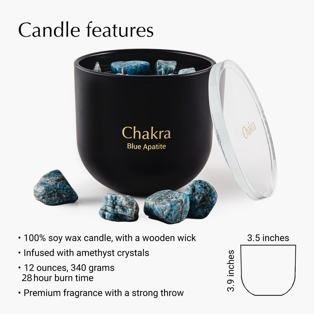 Hidden Label Healing Crystal Candle | Chakra Collection, Wood Wick, 12oz