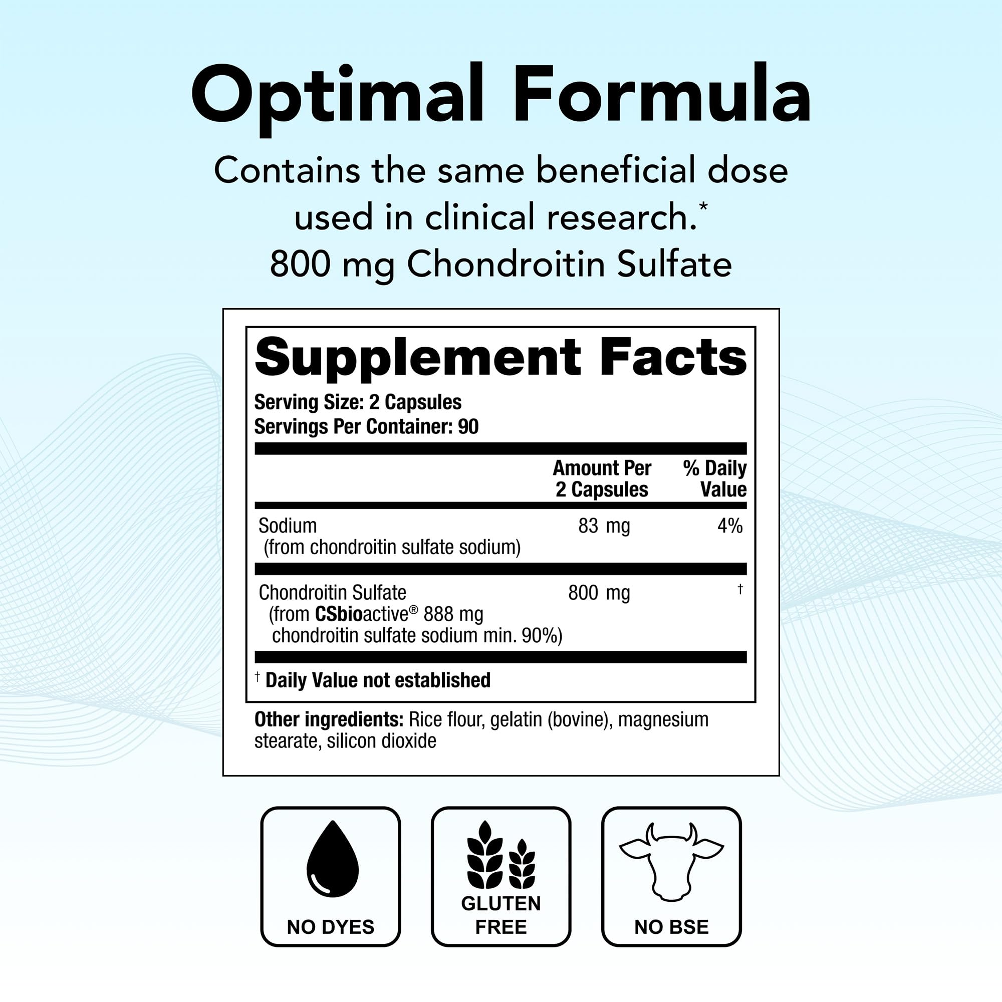 Theralogix OptiFlex-C Chondroitin Sulfate – 180 Capsules (90-Day Supply) – NSF Certified Joint Support