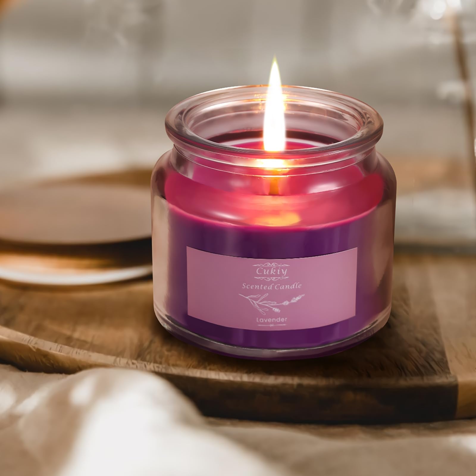 CUKIY Jar Candle Classic Scent 4-Pack – Smoke-Free Colorful Aromatherapy Gift Set