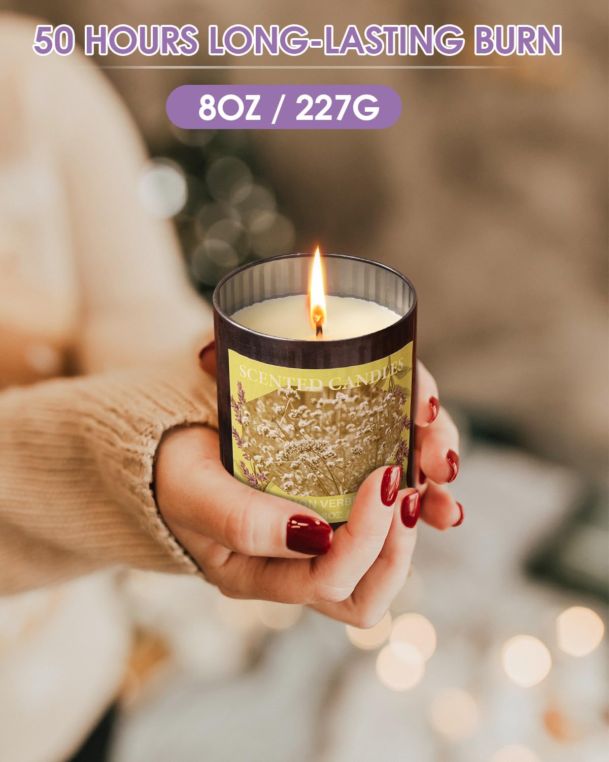CUKIY Sea Salt & Sage 8oz Soy Candle — 50H Burn, Gift Box