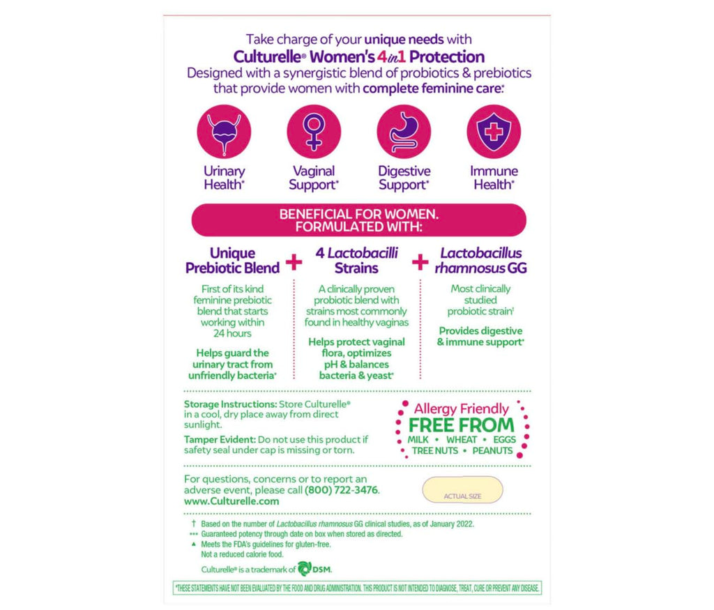 Culturelle Women’s Healthy Balance Probiotics – Digestive, Vaginal & Immune Health – 60 ct (2-Pack) – Non-GMO
