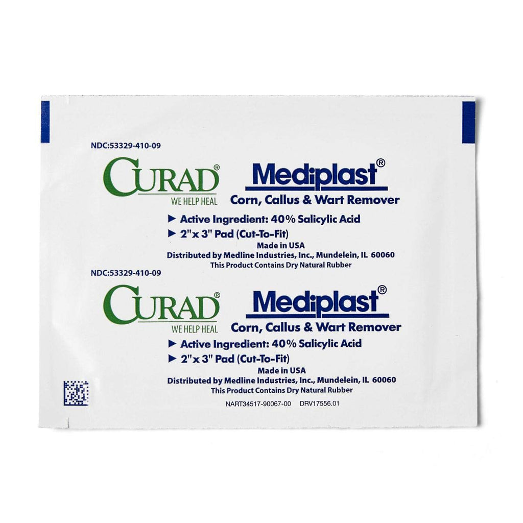 Curad Mediplast Corn, Callus & Wart Remover – 2 Pads | Made in USA