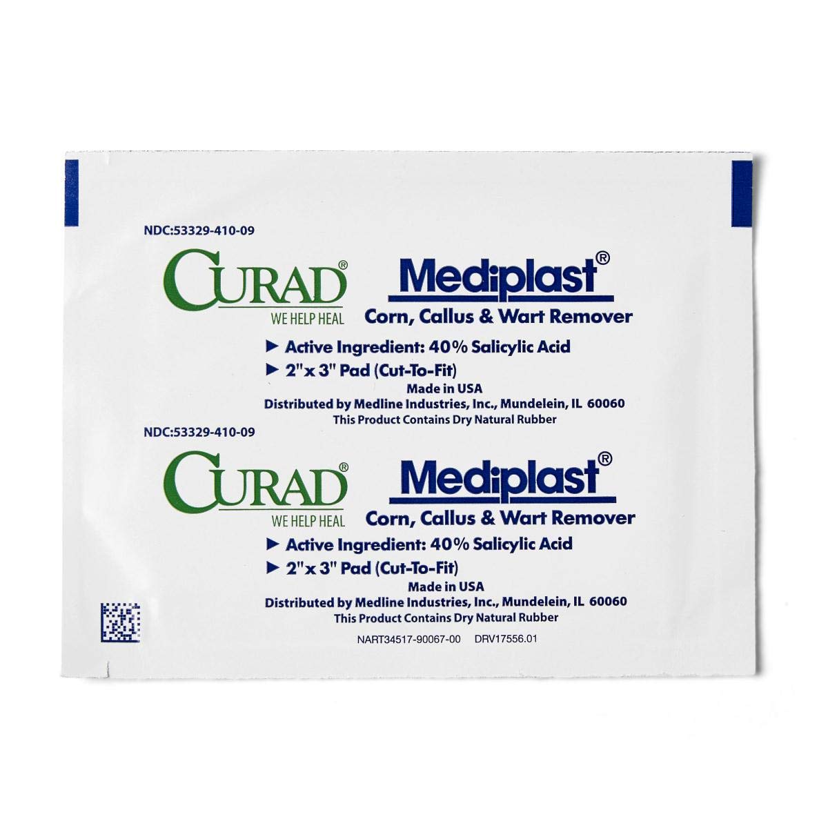 Curad Mediplast Corn, Callus & Wart Remover – 2 Pads | Made in USA