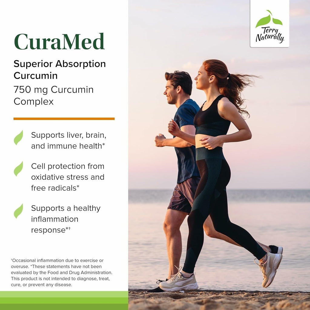 Terry Naturally CuraMed 750mg Curcumin - Brain & Heart Health (Pack of 3)