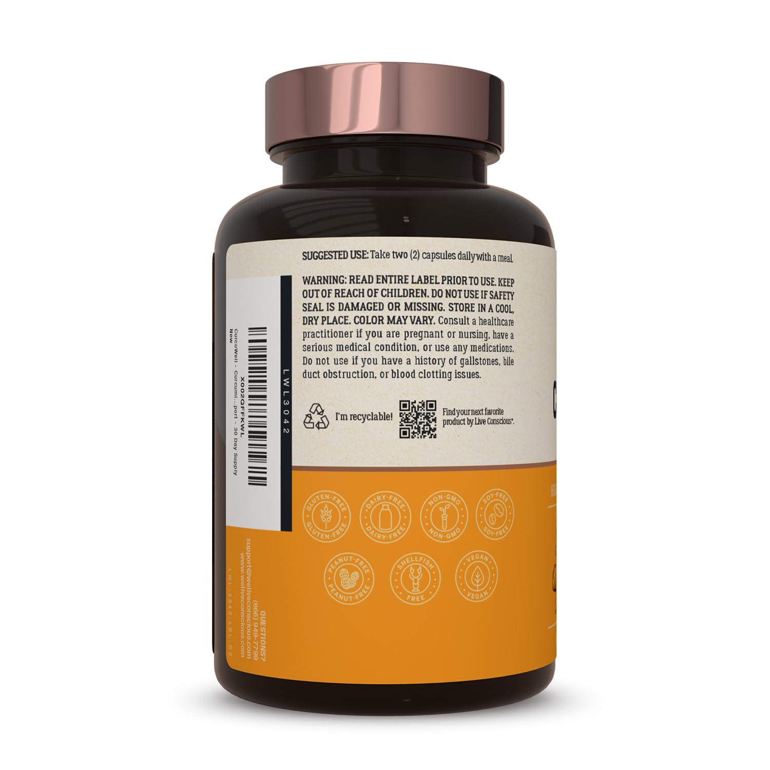Live Conscious CurcuWell - Curcumin & Boswellia for Joint & Cognitive Support