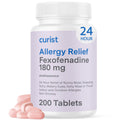 Curist Fexofenadine 180mg (200 Tablets) Non-Drowsy Allergy Relief — 24-Hour All-Day Comfort