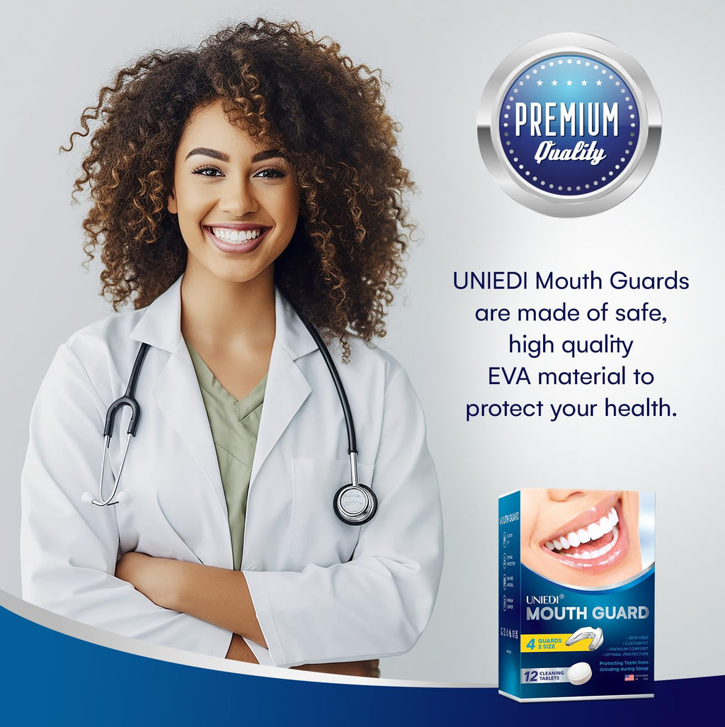 Mouth Guard for Teeth Grinding at Night – Custom Moldable Bruxism Guard + 12 Tablets