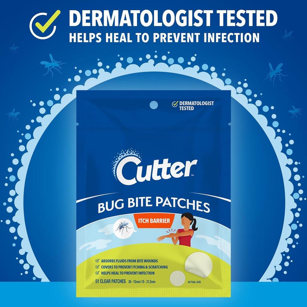Cutter Bug Bite Patches Itch Relief Hydrocolloid Patches for Kids & Adults – 153 Count