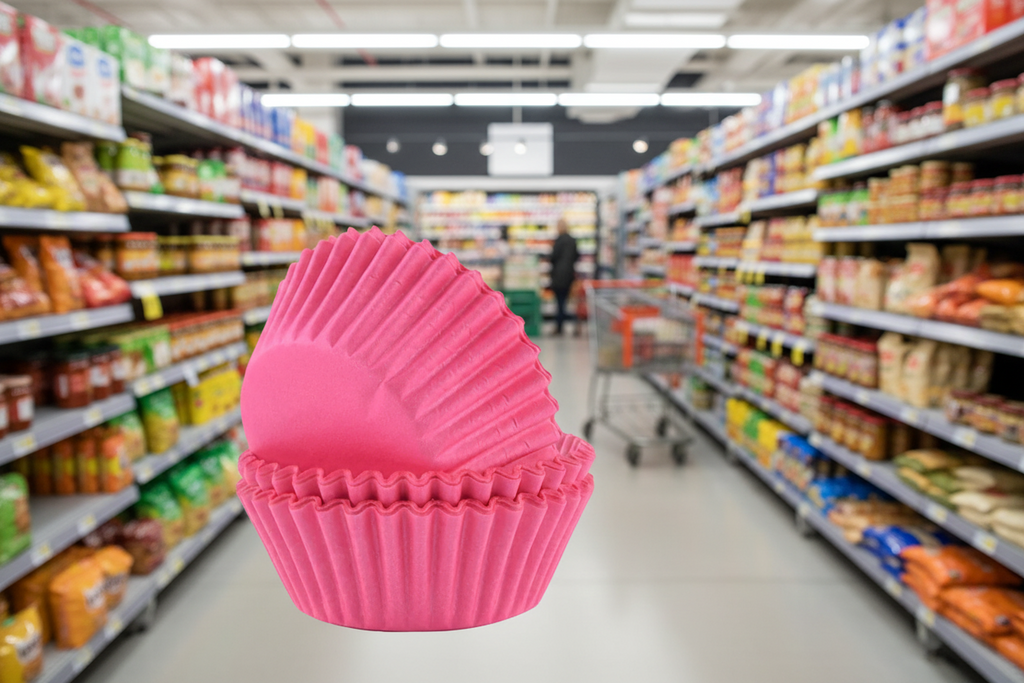 Pme Block Colour Cupcake Cases Pink  (Pack 60)