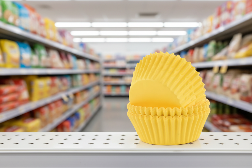 Pme Block Colour Cupcake Cases Yellow  (Pack 60)