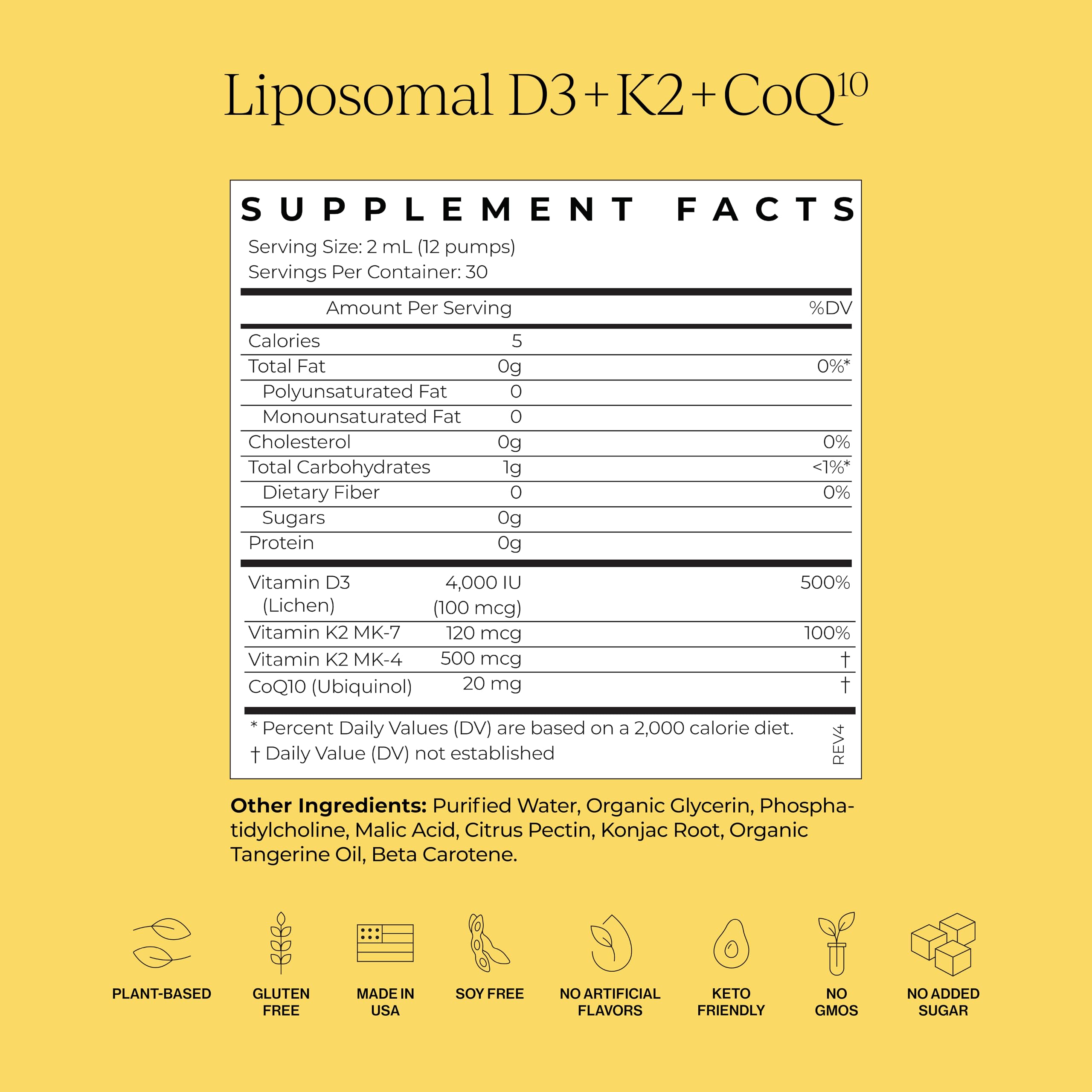 CYMBIOTIKA Vitamin D3 + K2 + CoQ10 Liquid – Liposomal Vegan D3K2CoQ10 for Immune, Heart & Bone Health | Tangerine Flavor (2-Pack)