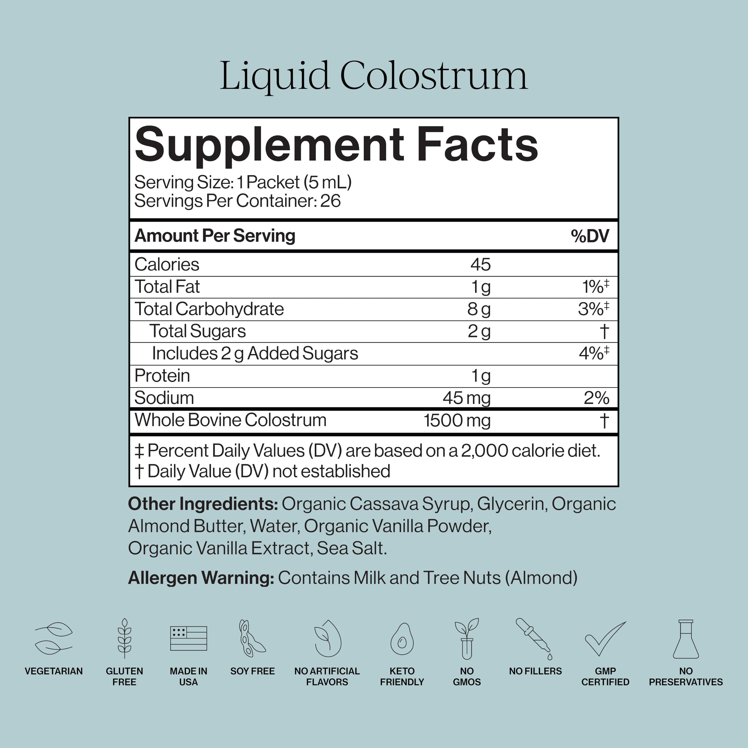 CYMBIOTIKA Liquid Colostrum – Grass-Fed, Gut Health & Immune Support, Vanilla