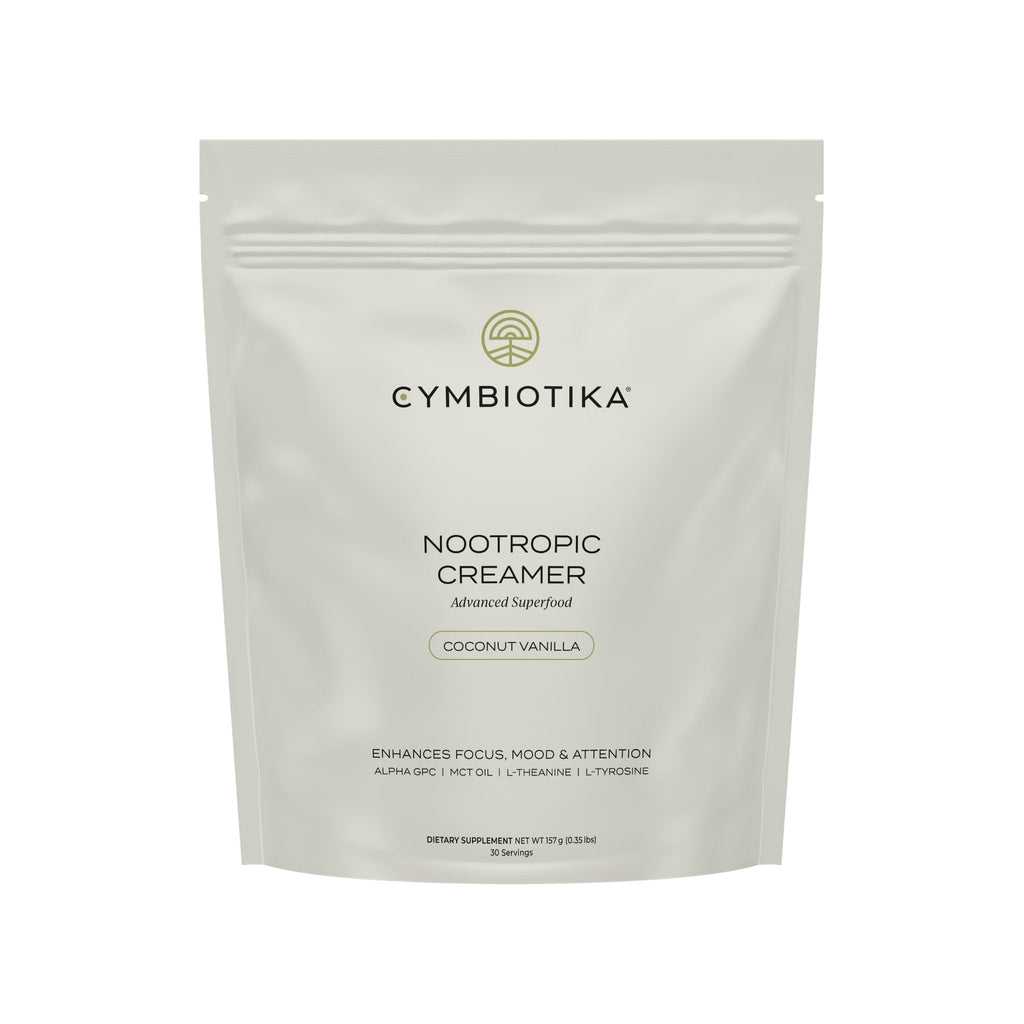 CYMBIOTIKA Nootropic Creamer – MCT Coffee Creamer with Alpha GPC & L-Theanine for Focus, Energy & Mental Clarity – Coconut Vanilla, 30 Servings