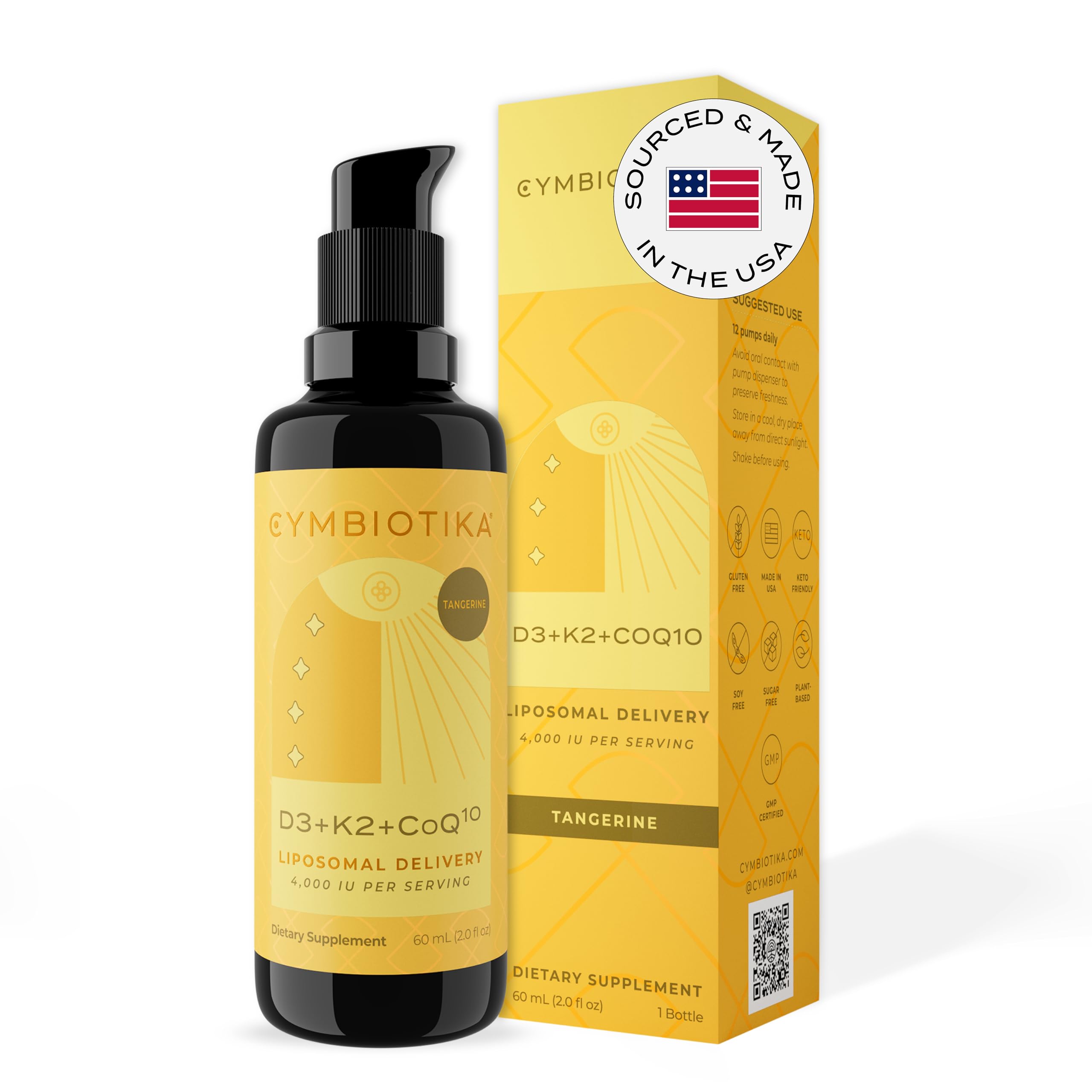 CYMBIOTIKA Vitamin D3 + K2 + CoQ10 Liquid – Immune Support, Heart & Bone Health