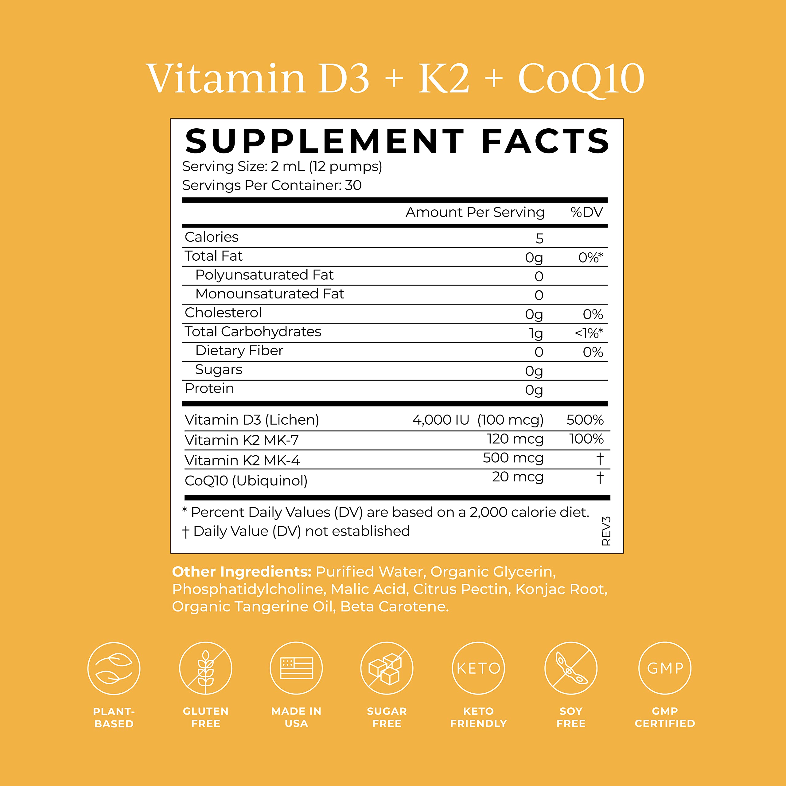 CYMBIOTIKA Vitamin D3 + K2 + CoQ10 Liquid – Immune Support, Heart & Bone Health