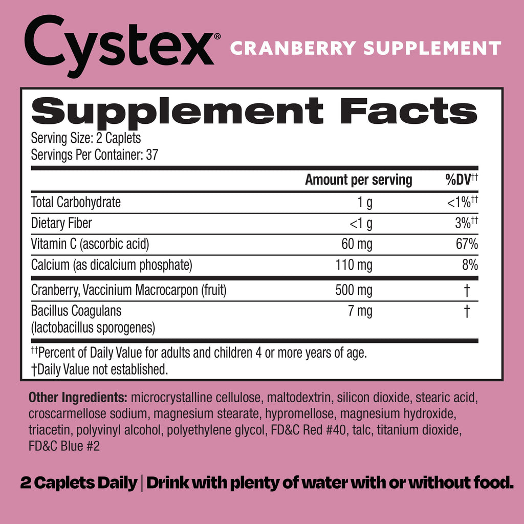Cystex Cranberry Urinary Health Supplement – 3-in-1 UTI Protection with Probiotics, Prebiotics & Vitamin C