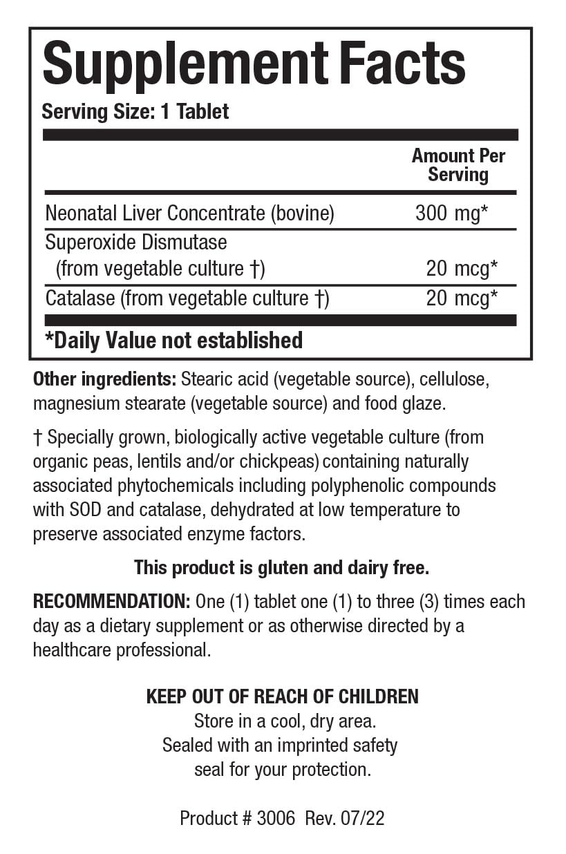 Biotics Cytozyme LV Neonatal Liver – Supports Healthy Liver Function (60 Tablets)