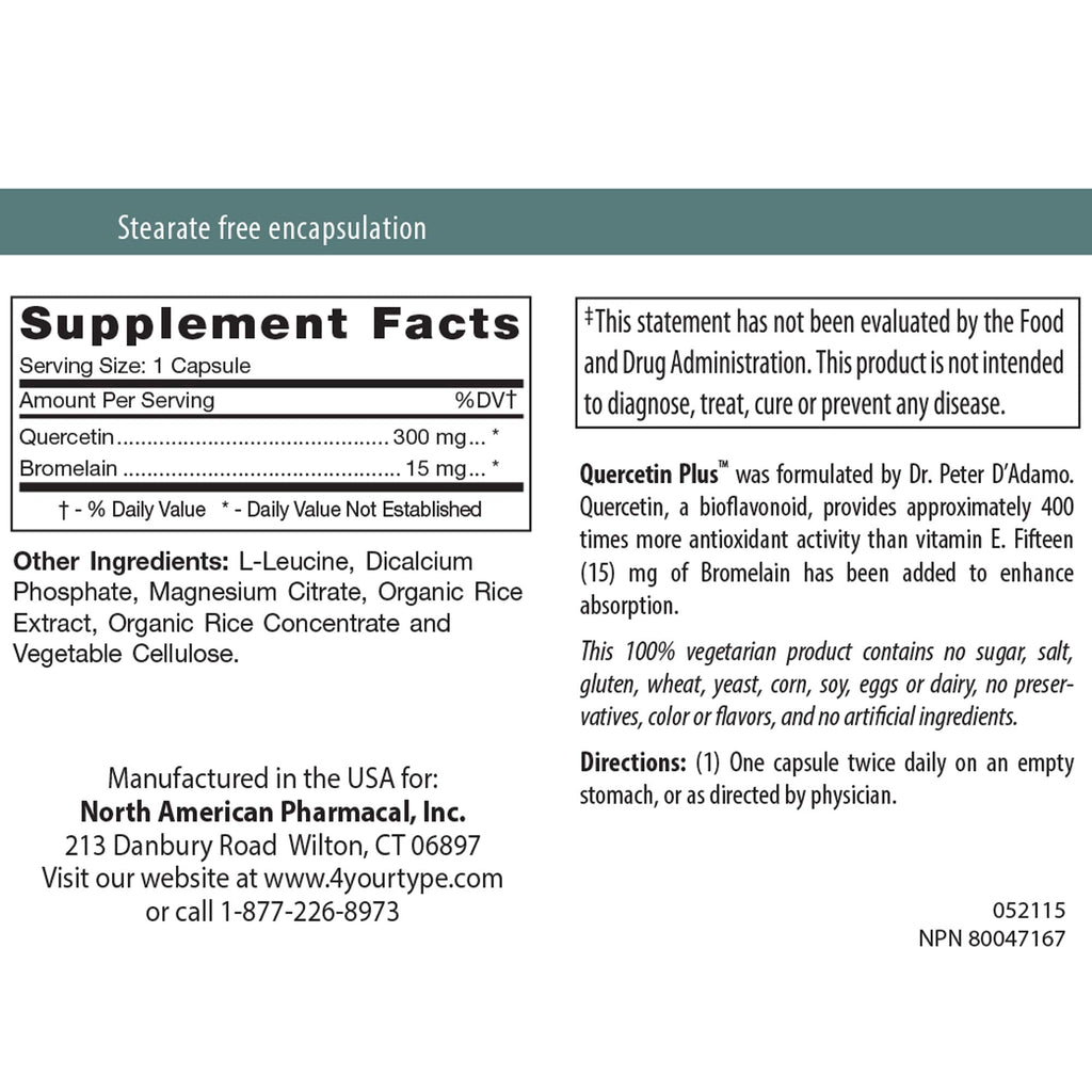 D'Adamo Personalized Nutrition - Quercetin Plus 90 vcaps