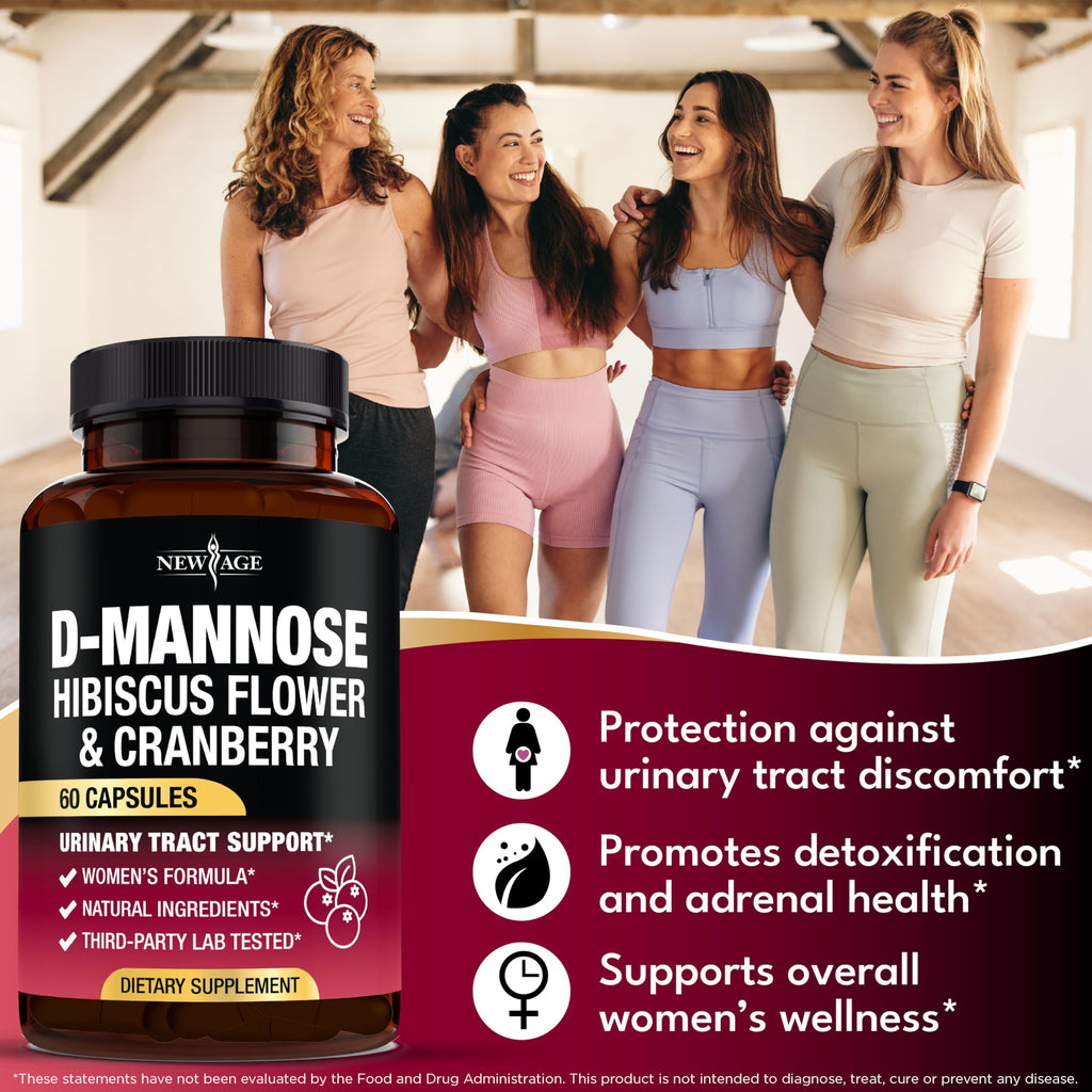 D-Mannose with Cranberry & Hibiscus - High Strength Urinary Tract Health (120 Capsules)