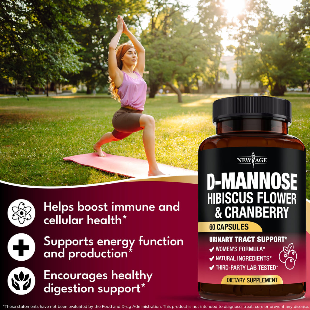 D-Mannose with Cranberry & Hibiscus - High Strength Urinary Tract Health (120 Capsules)