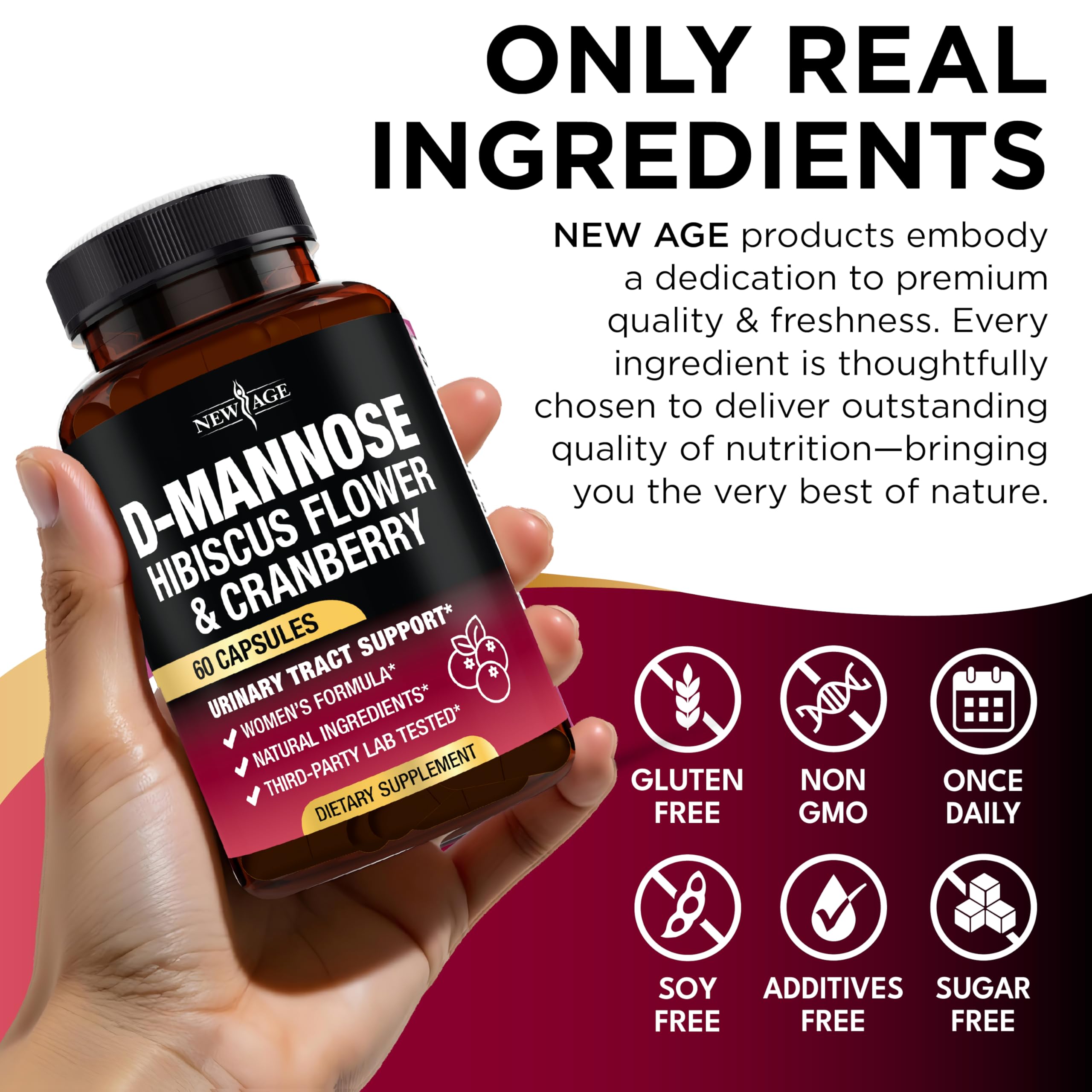 D-Mannose with Cranberry & Hibiscus – High-Strength UTI Support (180 Capsules)