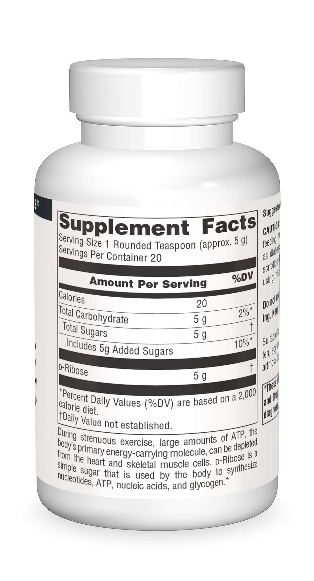 Source Naturals D-Ribose - 100 g Powder | Enhances ATP Energery*