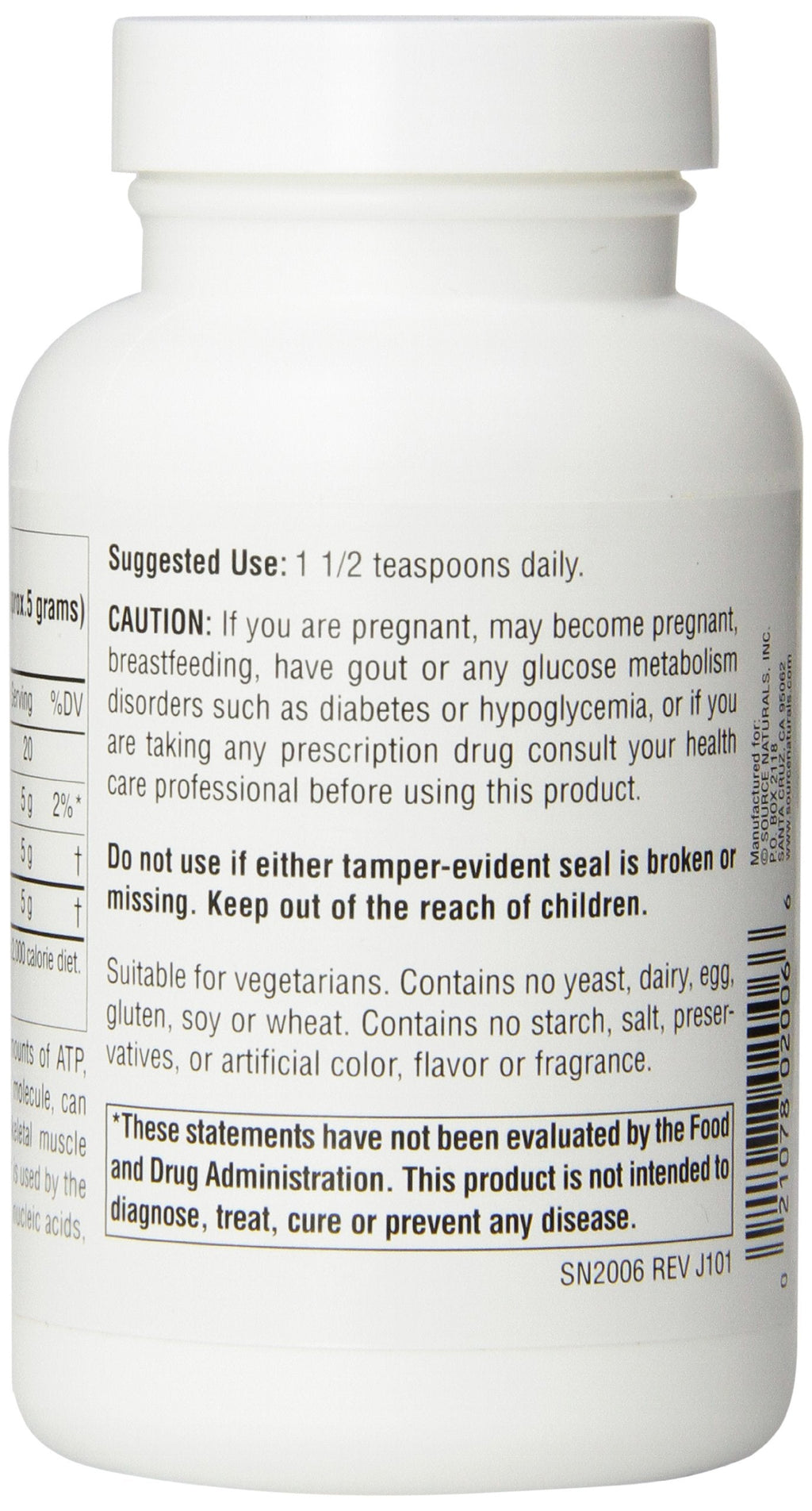 Source Naturals D-Ribose - 100 g Powder | Enhances ATP Energery*