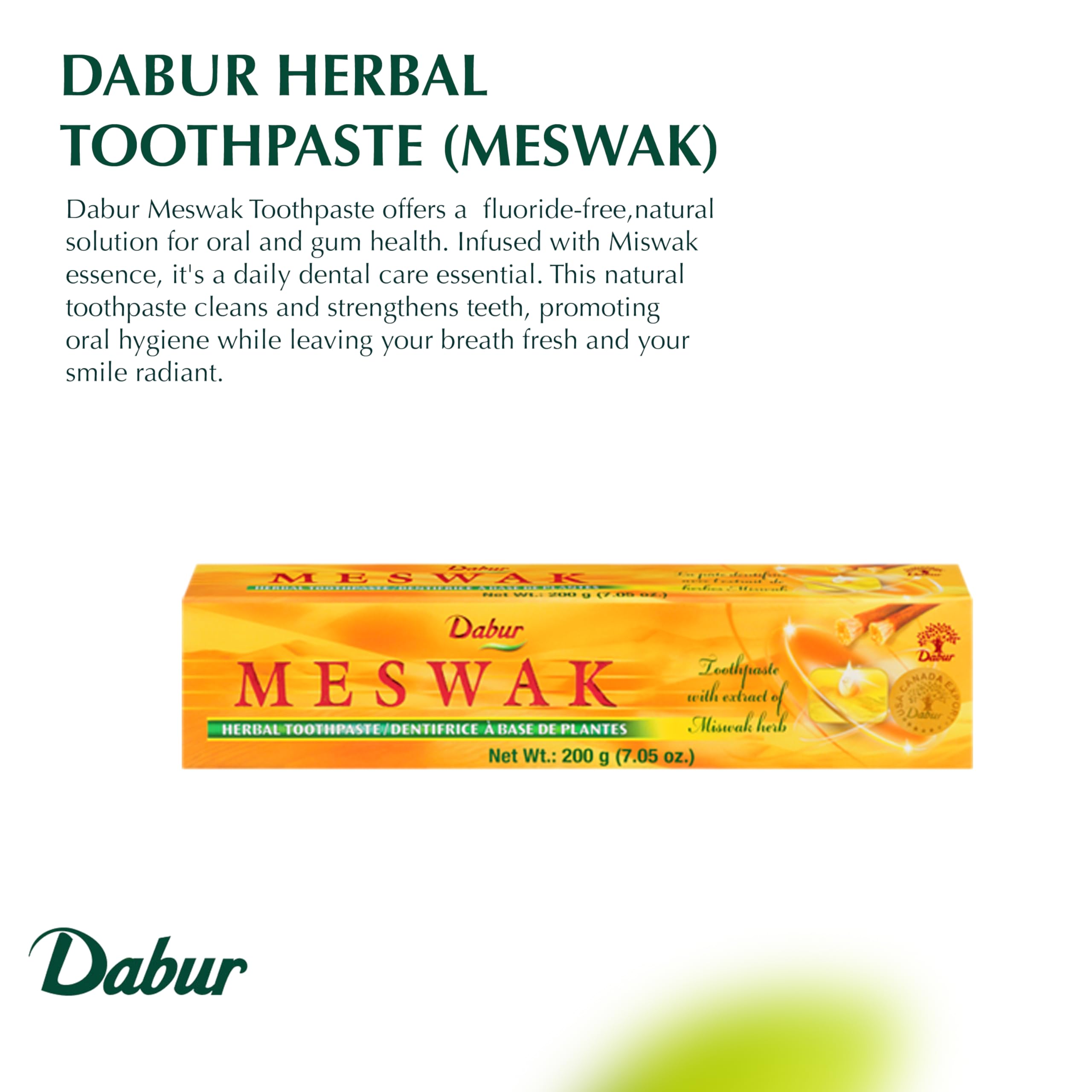 Dabur Fluoride-Free Toothpaste with Miswak - Sensitive Teeth & Gum Health