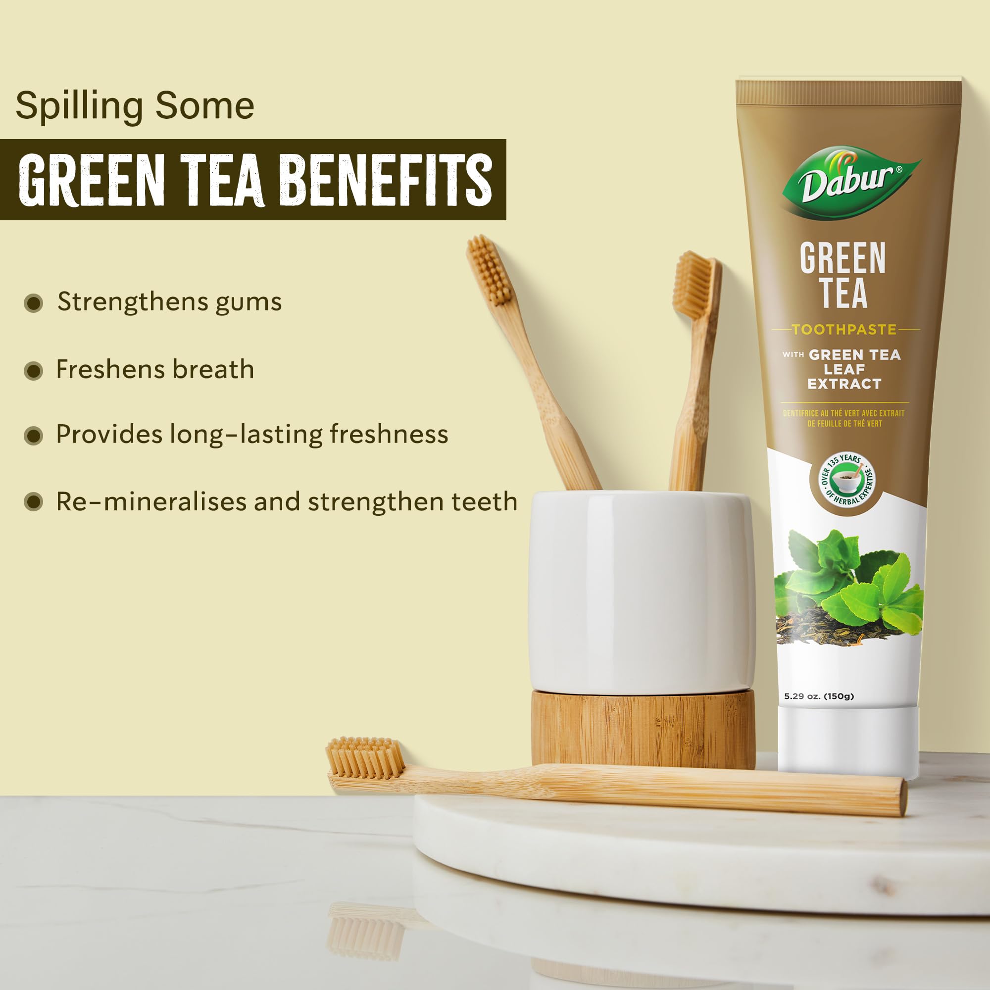 Dabur Green Tea Toothpaste 100 ml – Long-Lasting Freshness & Healthy Gums