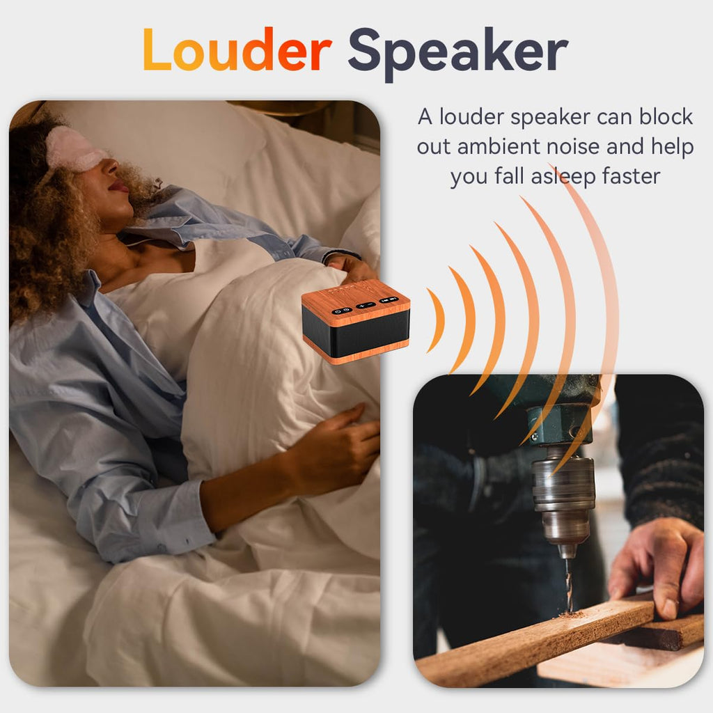 DailyBody Wood Grain Sound Machine — 30 Sounds, 36 Volume Levels, 5 Timers