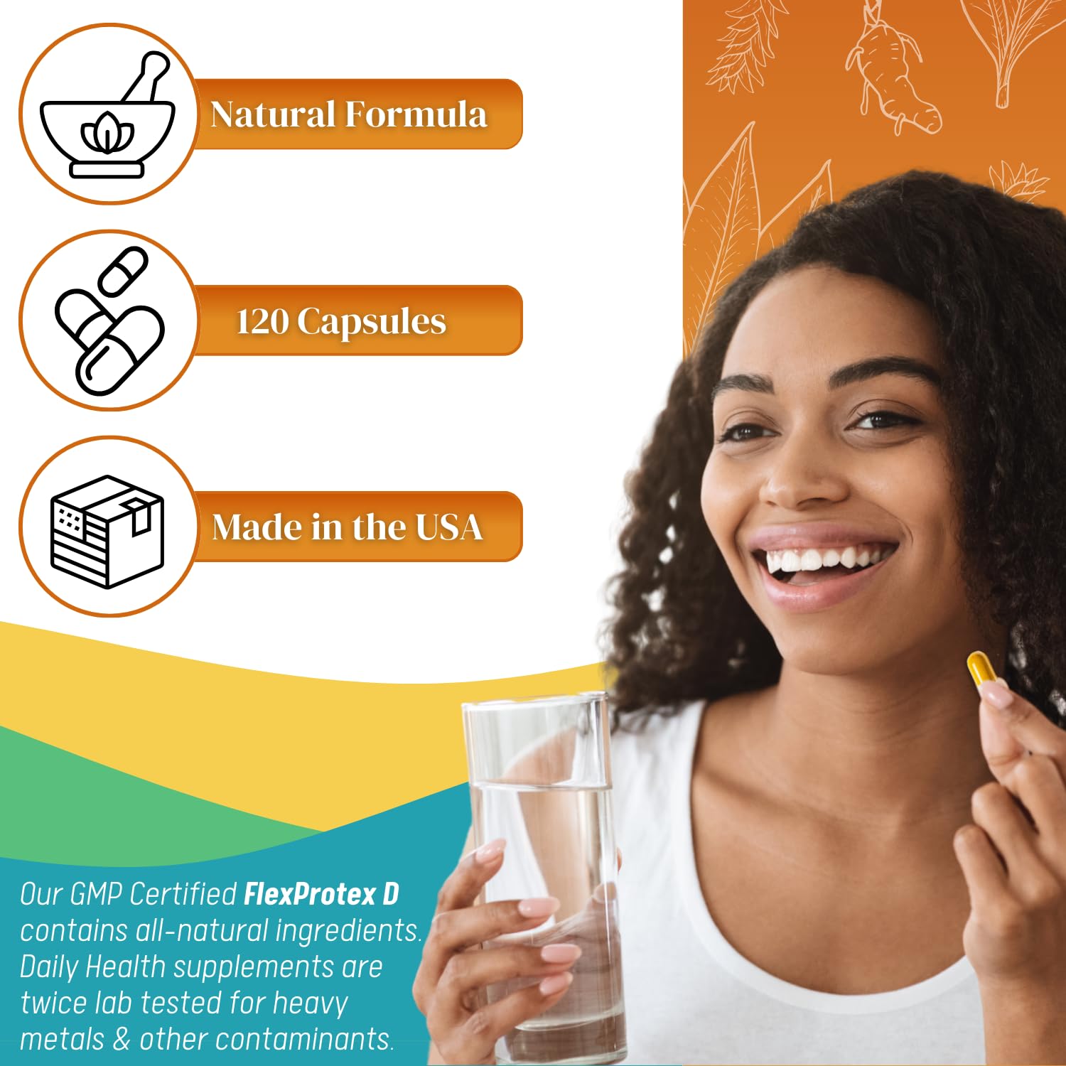 Daily Health FlexProtex D — 6 Bottles, 720 Capsules | Natural Joint Support Formula