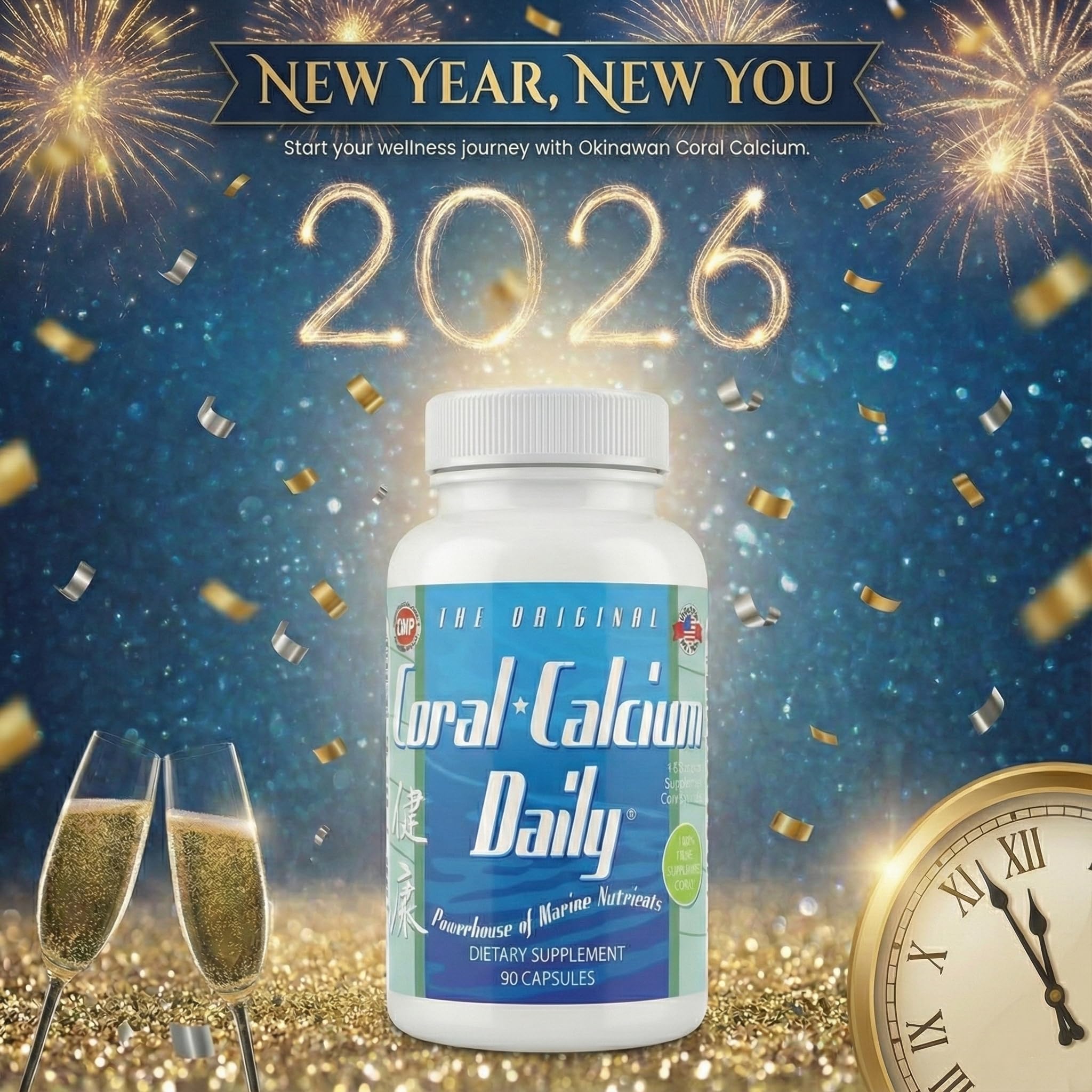 Daily Health Pure Okinawa Coral Calcium – 72 Minerals, 1475mg