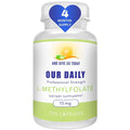 Daily L-Methylfolate 15 mg / 15000 mcg – 5-MTHF, Filler Free, Gluten Free, Non-GMO, Vegetarian Capsules (120) – 4 Months Supply