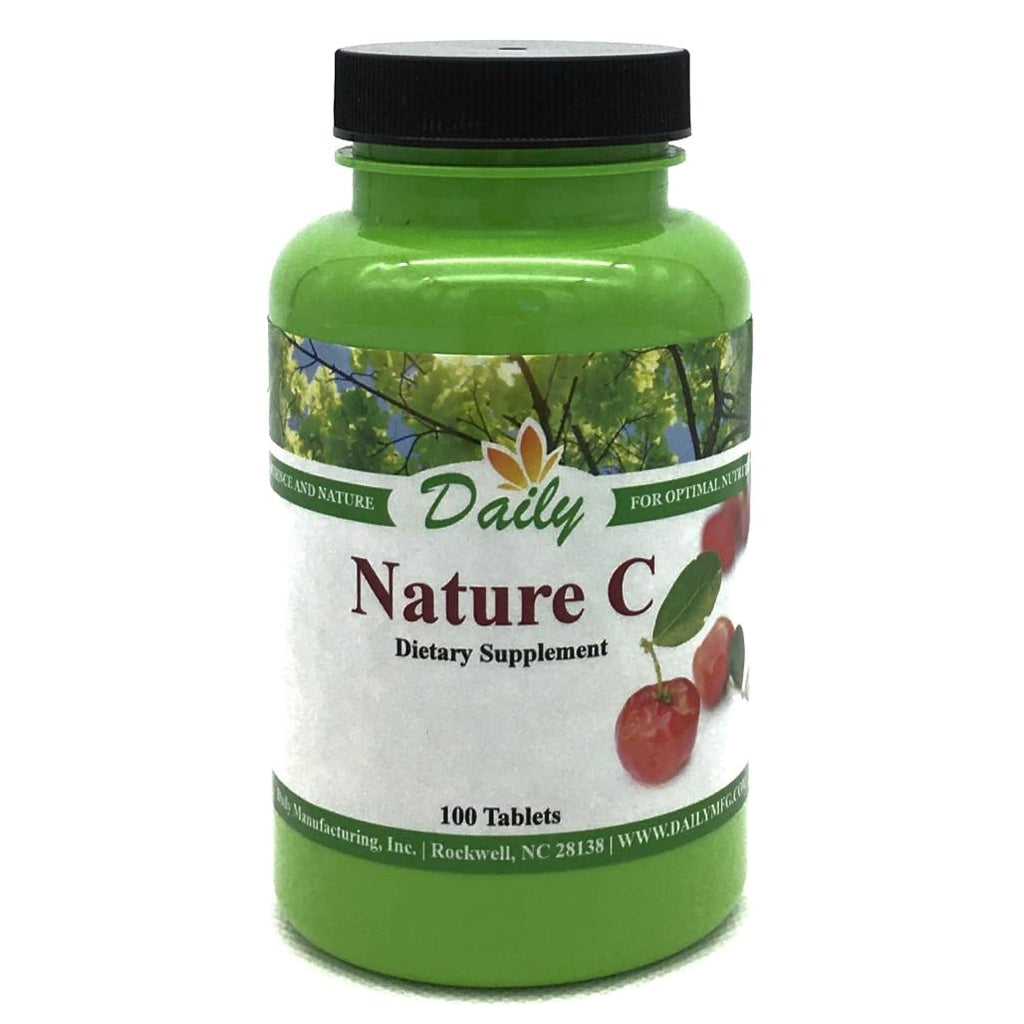 Nature C Vitamin C from Acerola Cherry - 100 Tablets | Daily Manufacturing