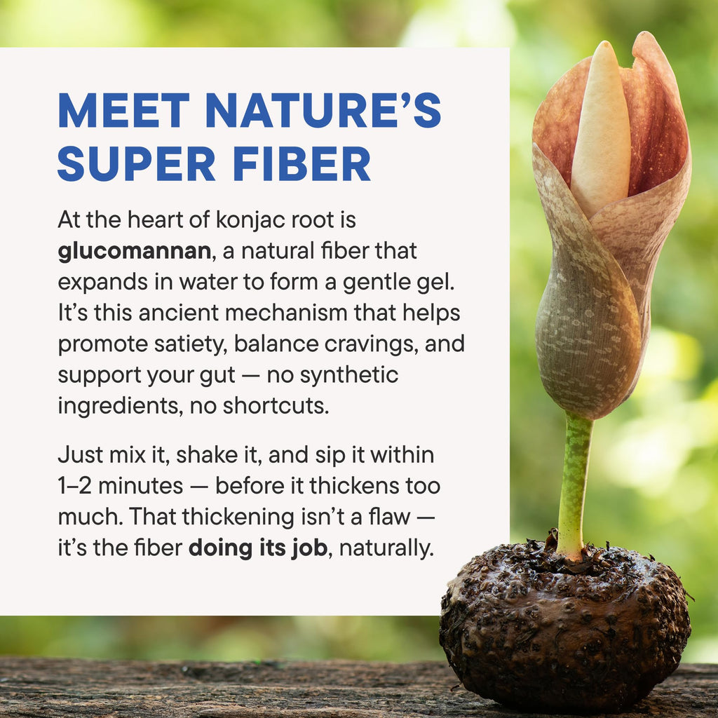 Daily Nouri FeelFull Prebiotic Fiber Drink Mix | Supports Natural Fullness, Appetite & Cravings Control, Gut & Metabolic Health | Oligofructose, Glucomannan & Chromium | 30 Stick Packs