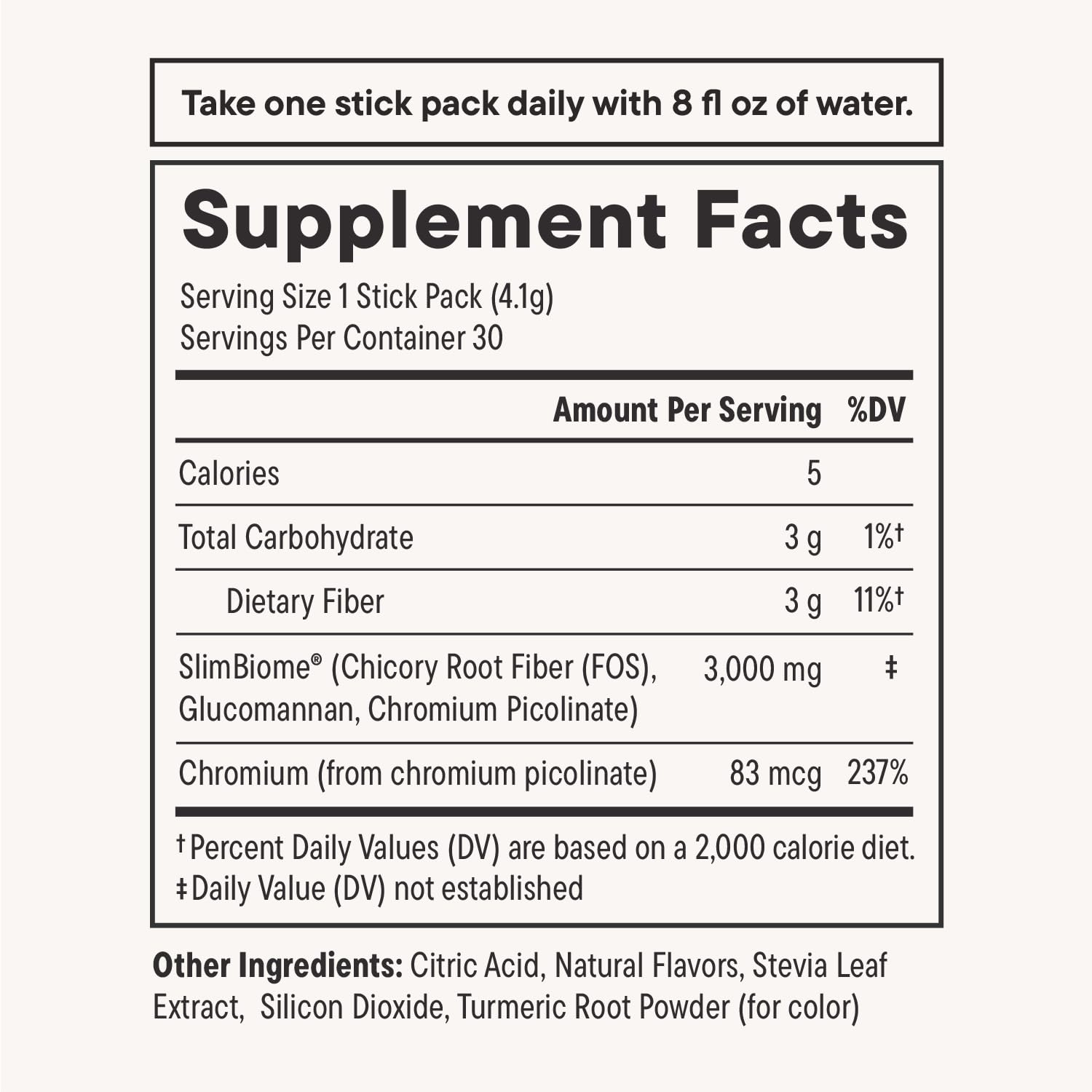 Daily Nouri FeelFull Prebiotic Fiber Drink Mix | Supports Natural Fullness, Appetite & Cravings Control, Gut & Metabolic Health | Oligofructose, Glucomannan & Chromium | 30 Stick Packs