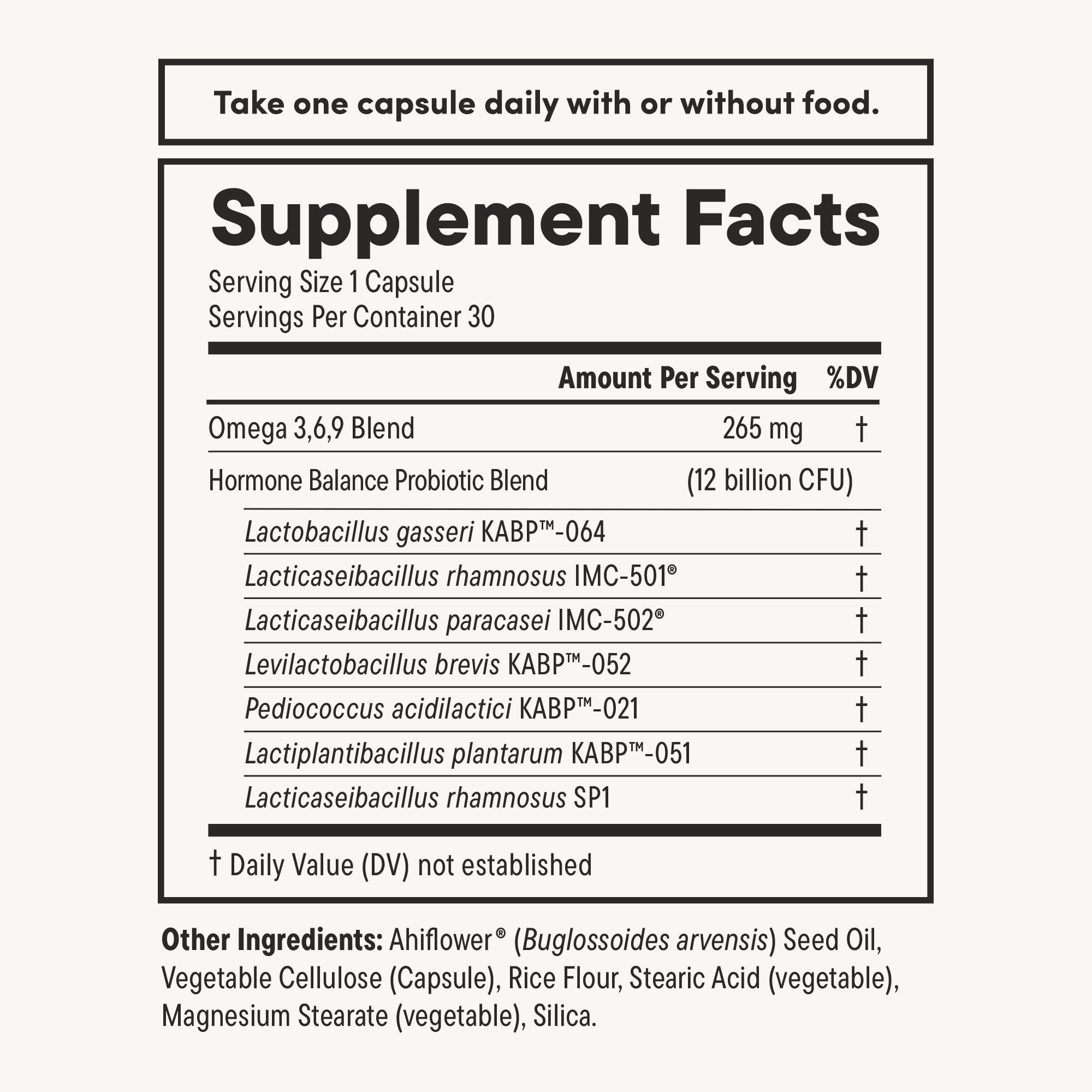 Daily Nouri Hormone Balance Probiotic for Women | 7 Strains, 30-Day