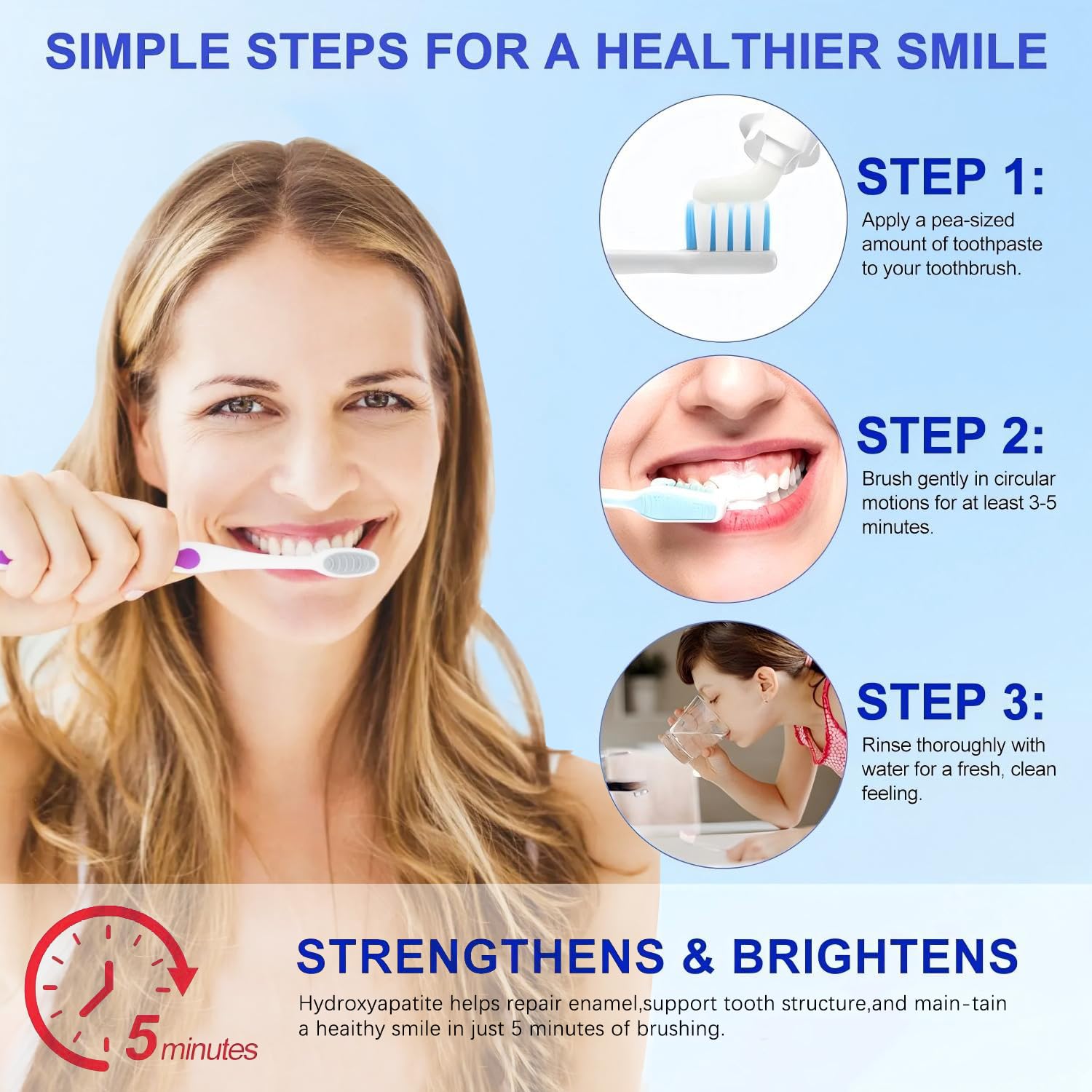 7.5% Hydroxyapatite Toothpaste – Enamel Protection, Fluoride-Free, Fresh Mint