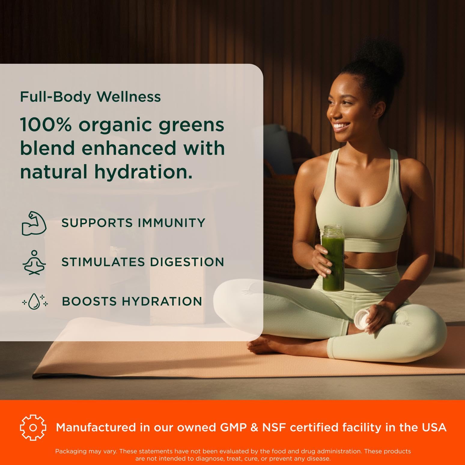 The Genius Brand Daily Superfood Greens - Organic Pineapple Powder, 30 Servings