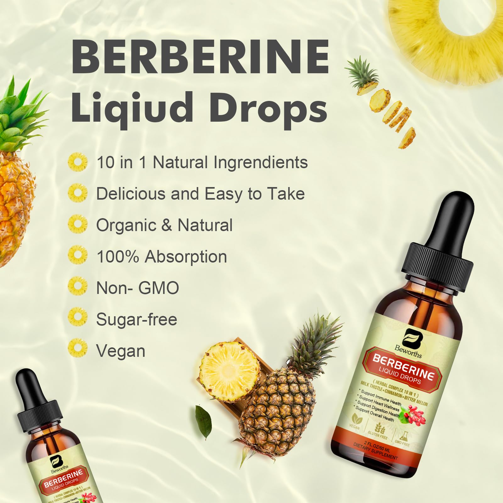 Berberine Liquid Drops with Ceylon Cinnamon – Digestive & Immune Support