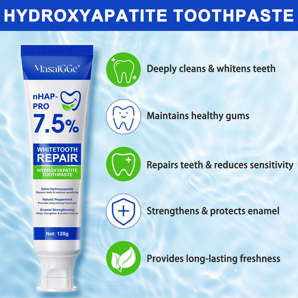 7.5% Hydroxyapatite Toothpaste for Enamel Protection, Tooth Strengthening, Gentle Mint | Fresh Breath & Daily Use