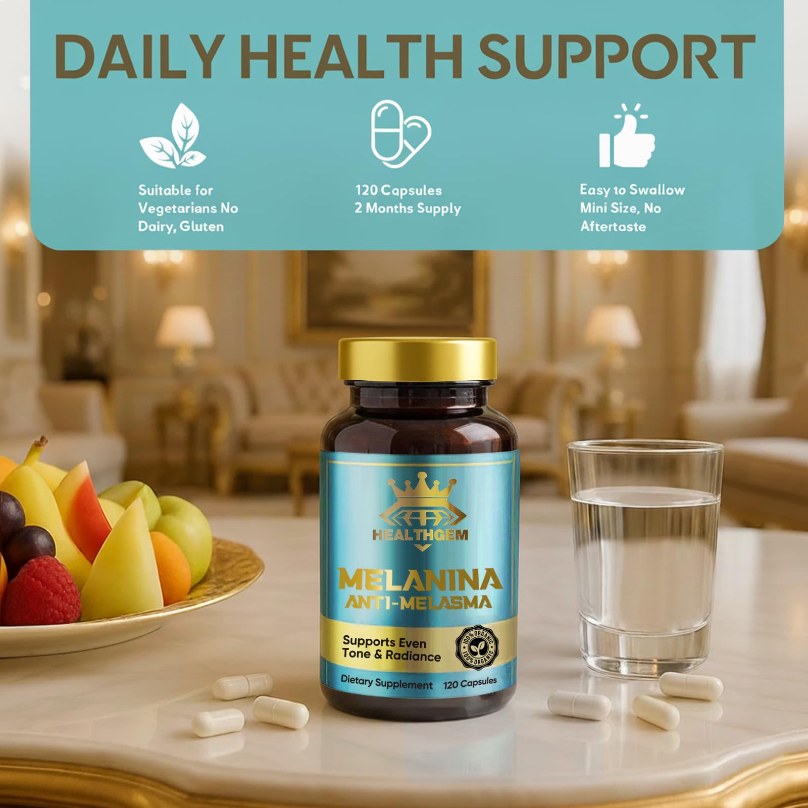 HEALTHGEM Melanina Anti-Melasma Capsules 120 Count – Hyperpigmentation Support