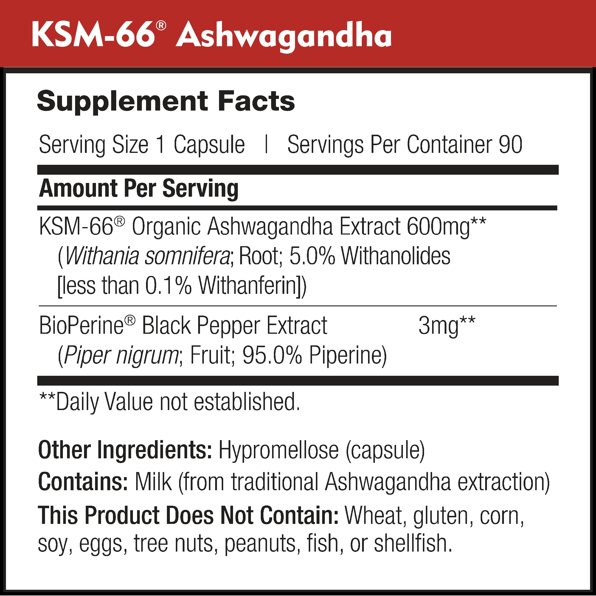 DailyNutra KSM-66 Ashwagandha 600mg Organic Root Extract | High Potency 270 Capsules