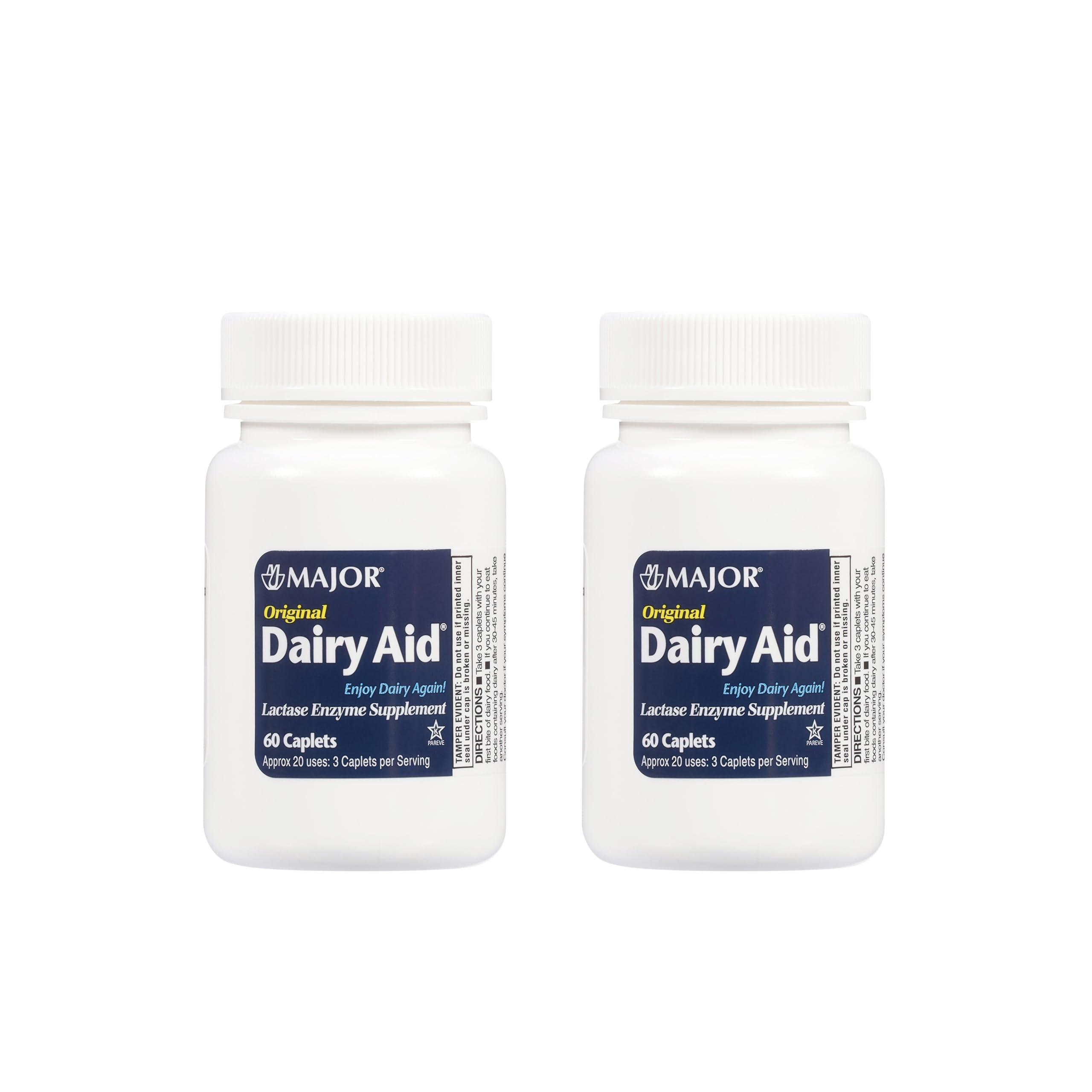 Dairy Aid Lactase Enzyme Caplets (Lactaid Original) 9000 FCC, 120 Ea