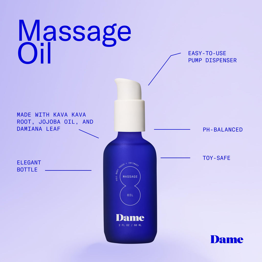 Massage Oil for Women by Dame – Sandalwood & Cardamom, Doctor Approved