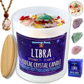 DANCING BEAR Libra Zodiac Candle Gift Box – 3 Crystals, 45h Burn, Soy Wax
