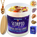 Dancing Bear Scorpio Zodiac Candle Gift Box Set – 45h Soy Wax, Wood Wick
